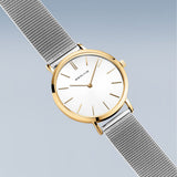 BERING Classic Polished Gold 34mm White Dial Women's Watch 14134-010