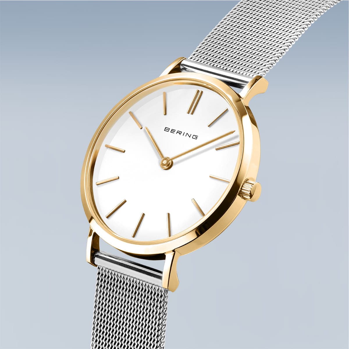 BERING Classic Polished Gold 34mm White Dial Women's Watch 14134-010