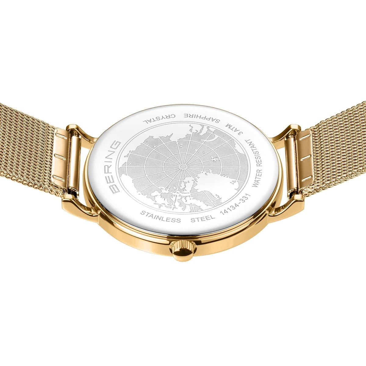 BERING Classic Polished Gold 34mm White Dial Women's Watch 14134-331