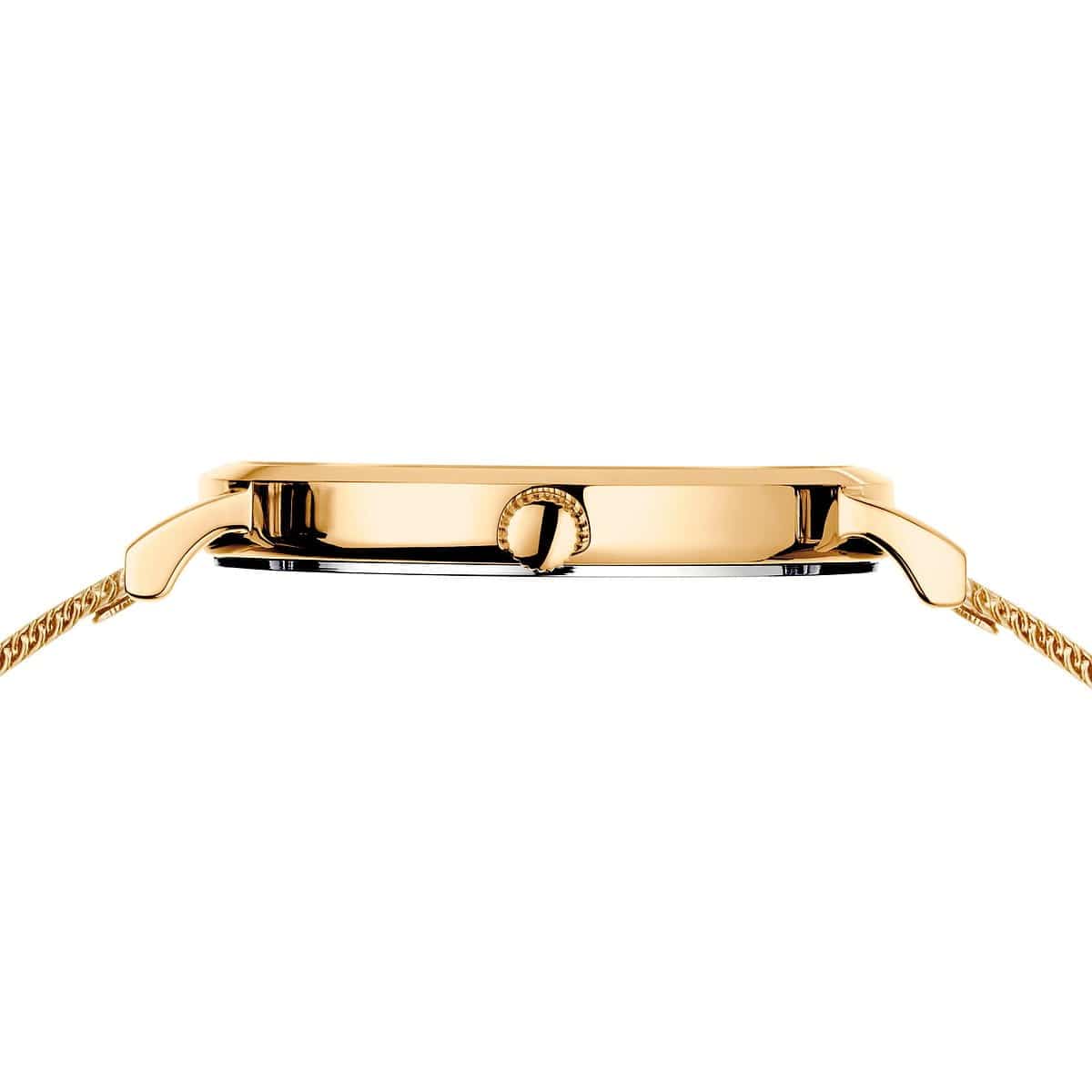 BERING Classic Polished Gold 34mm White Dial Women's Watch 14134-331