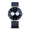 BERING Classic Brushed Silver 40mm Blue Sunray Dial Men's Watch 14240-300