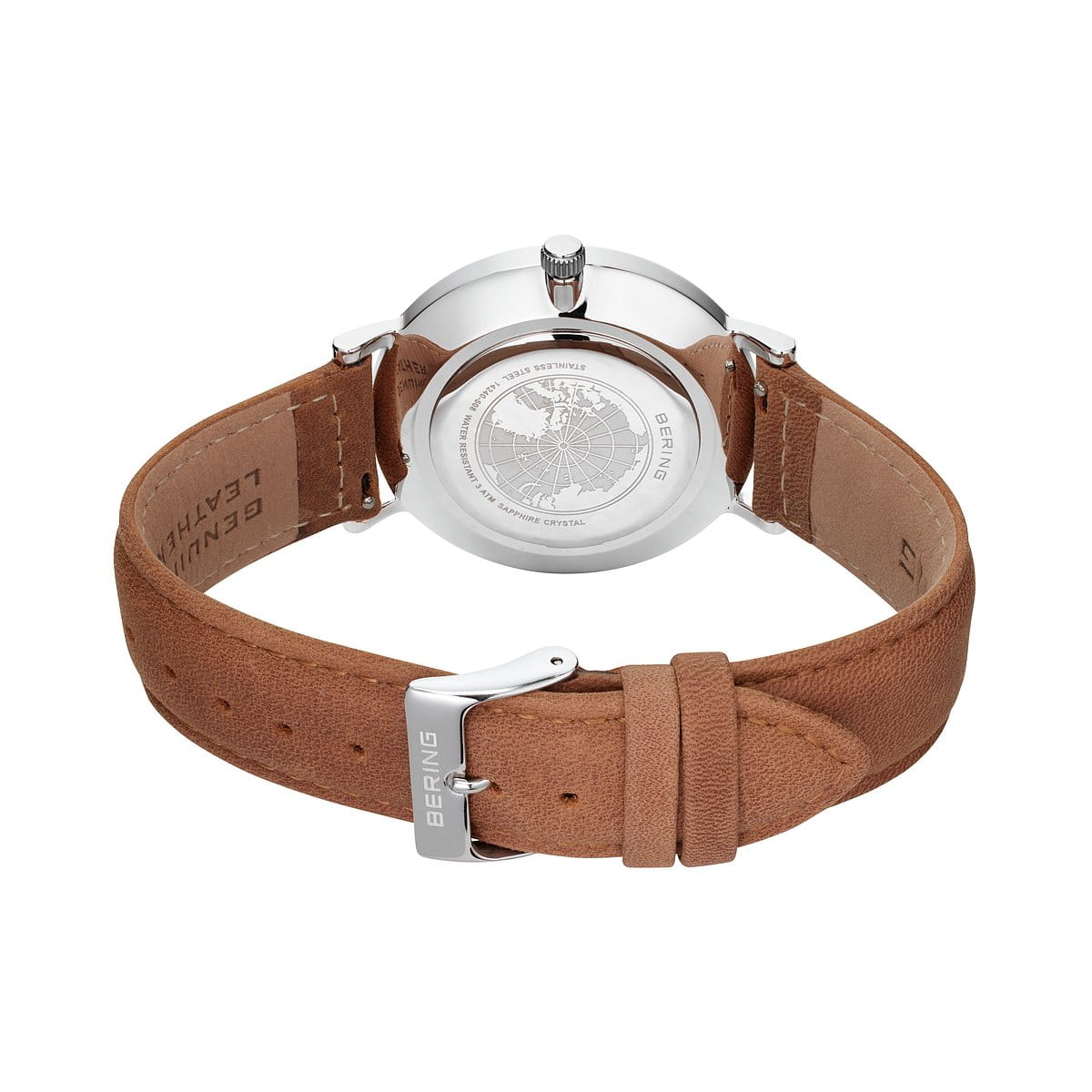 BERING Classic Brushed Silver 40mm Green Sunray Dial Men's Watch 14240-508