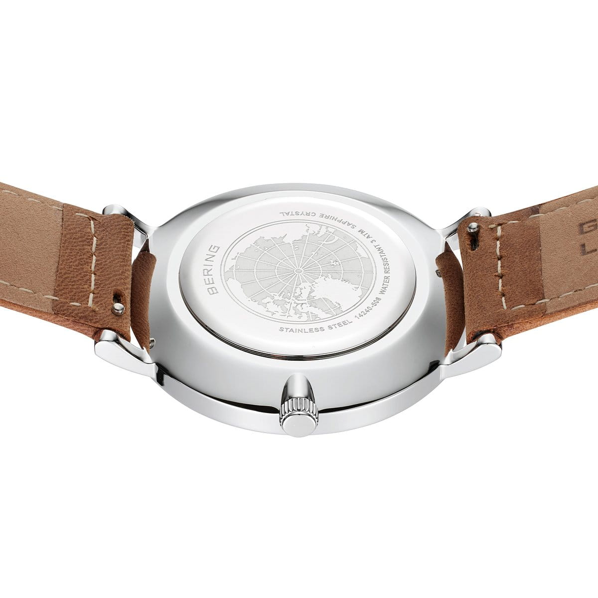 BERING Classic Brushed Silver 40mm Green Sunray Dial Men's Watch 14240-508