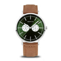 BERING Classic Brushed Silver 40mm Green Sunray Dial Men's Watch 14240-508