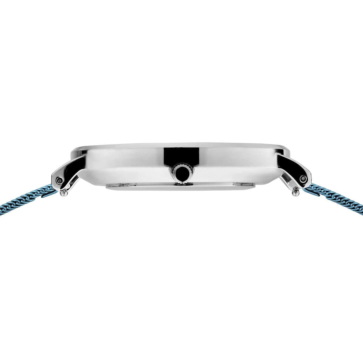 BERING Classic Polished Silver 40mm Blue Sunray Dial Men's Watch 14240-809