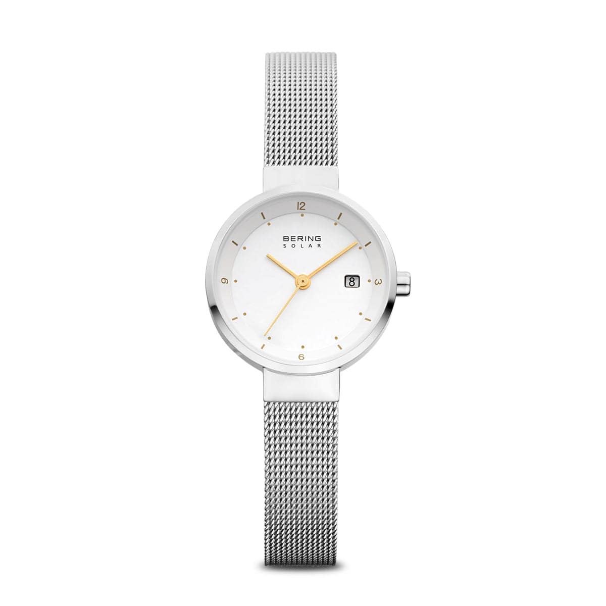 BERING Solar Polished Silver 26mm White Dial Women's Watch 14426-001