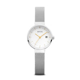 BERING Solar Polished Silver 26mm White Dial Women's Watch 14426-001