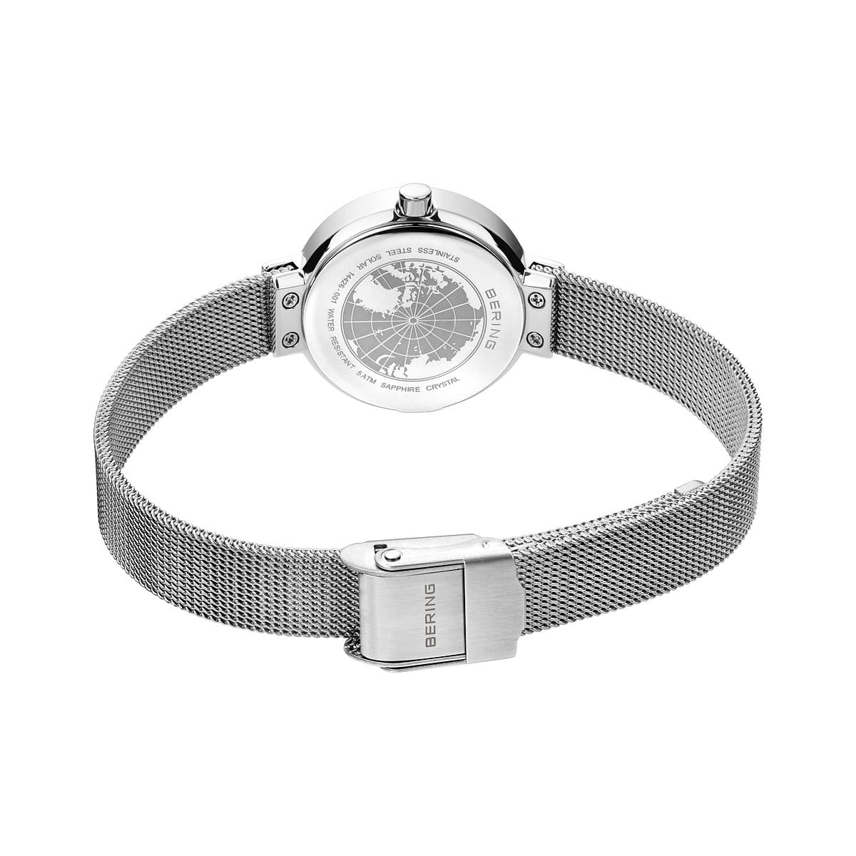 BERING Solar Polished Silver 26mm White Dial Women's Watch 14426-001