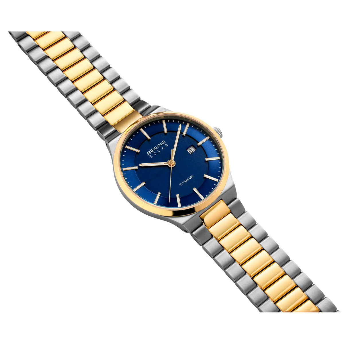 BERING Solar Sunray Titanium Watch Blue 39mm Blue Sunray Dial Men's Watch 14439-717