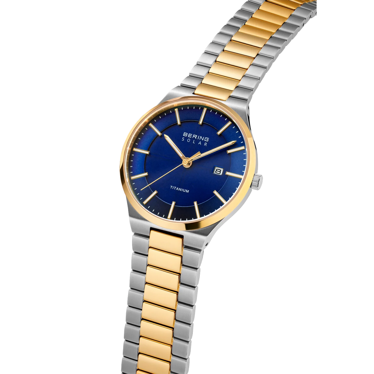 BERING Solar Sunray Titanium Watch Blue 39mm Blue Sunray Dial Men's Watch 14439-717