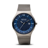 BERING Solar Brushed Silver 40mm Blue Dial Men's Watch 14440-007