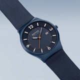 BERING Solar Brushed Blue 40mm Blue Dial Men's Watch 14440-393