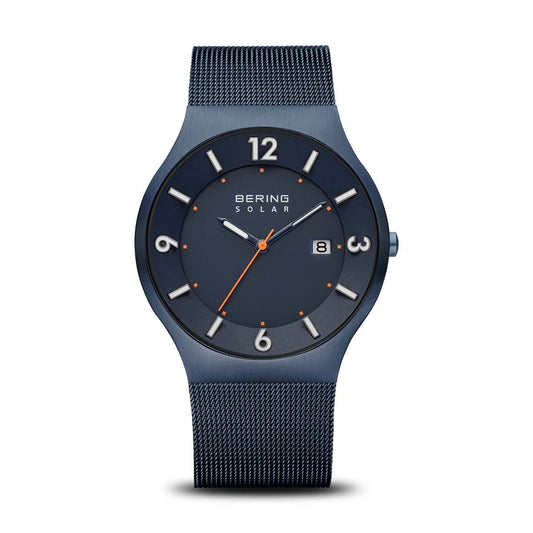 BERING Solar Brushed Blue 40mm Blue Dial Men's Watch 14440-393