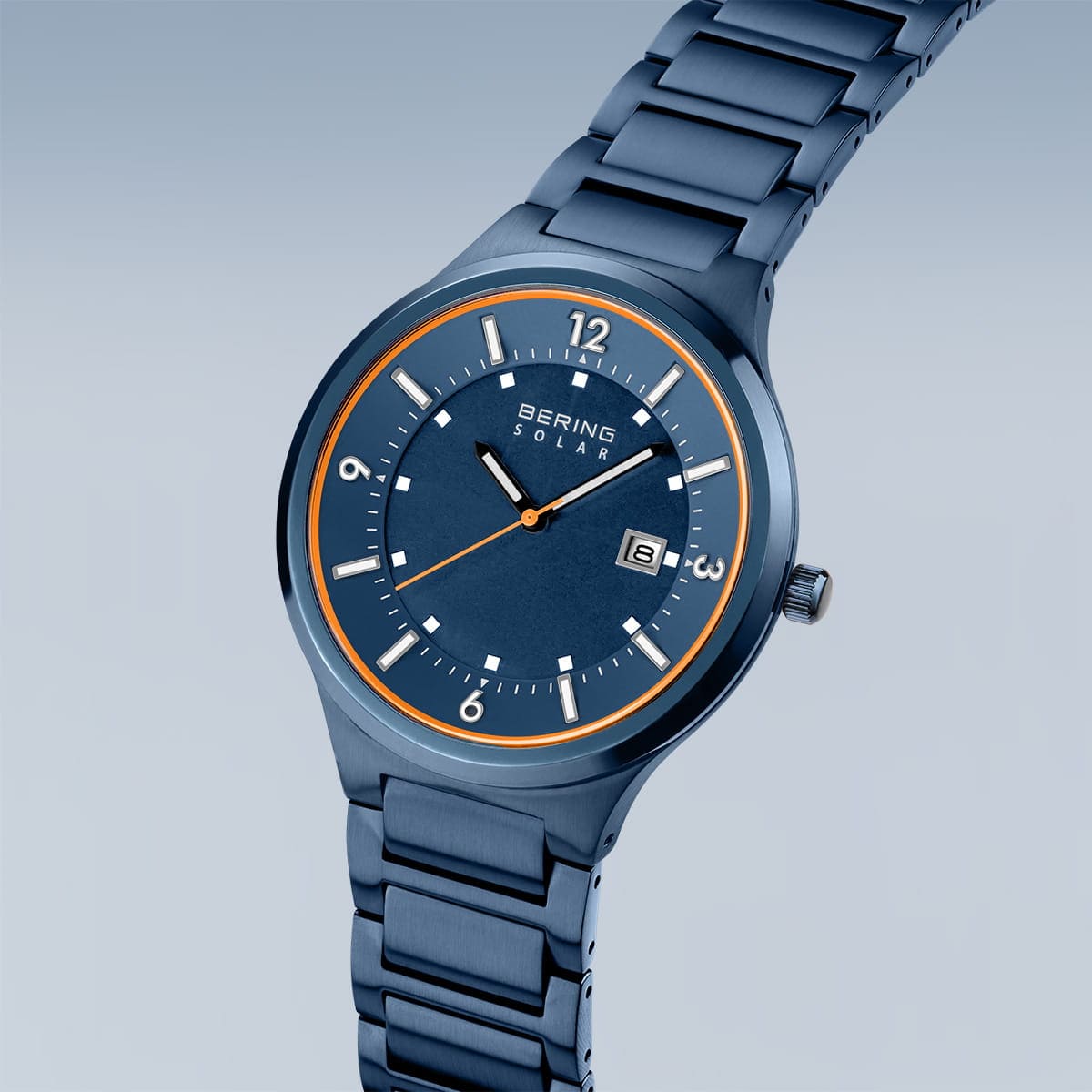 BERING Solar Polished/Brushed Blue 42mm Blue Dial Men's Watch 14442-797