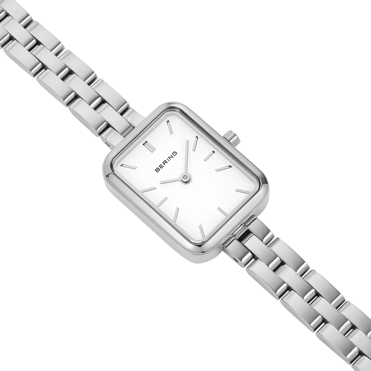 BERING Rectangular Link Watch Silver 20mm White Dial Women's Watch 14520-700