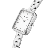 BERING Rectangular Link Watch Silver 20mm White Dial Women's Watch 14520-700