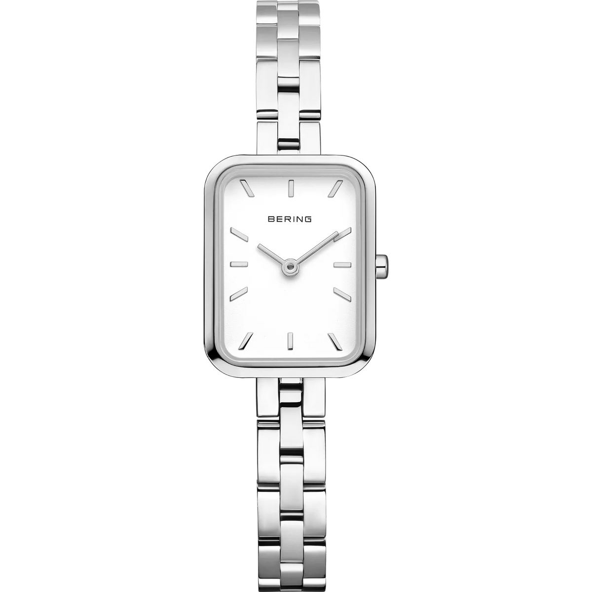 BERING Rectangular Link Watch Silver 20mm White Dial Women's Watch 14520-700