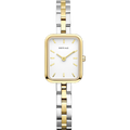 BERING Rectangular Link Watch Bicolor 20mm White Dial Women's Watch 14520-710