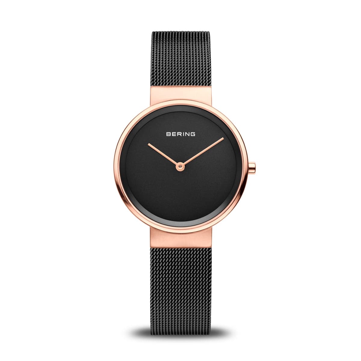 BERING Classic Polished/Brushed Rose Gold 31mm Black Dial Women's Watch 14531-166