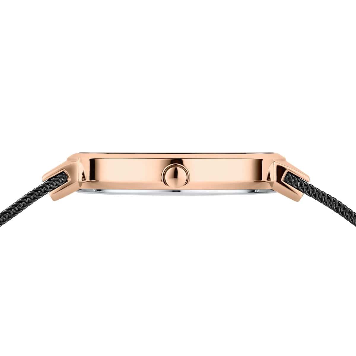 BERING Classic Polished/Brushed Rose Gold 31mm Black Dial Women's Watch 14531-166
