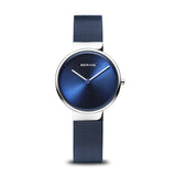 BERING Classic Polished/Brushed Silver 31mm Blue Sunray Dial Women's Watch 14531-307
