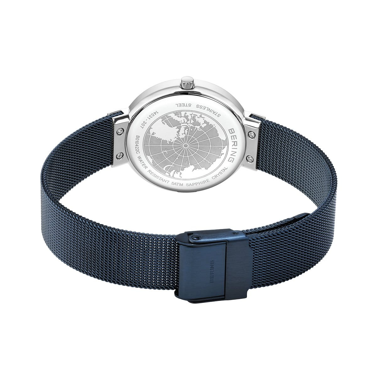 BERING Classic Polished/Brushed Silver 31mm Blue Sunray Dial Women's Watch 14531-307