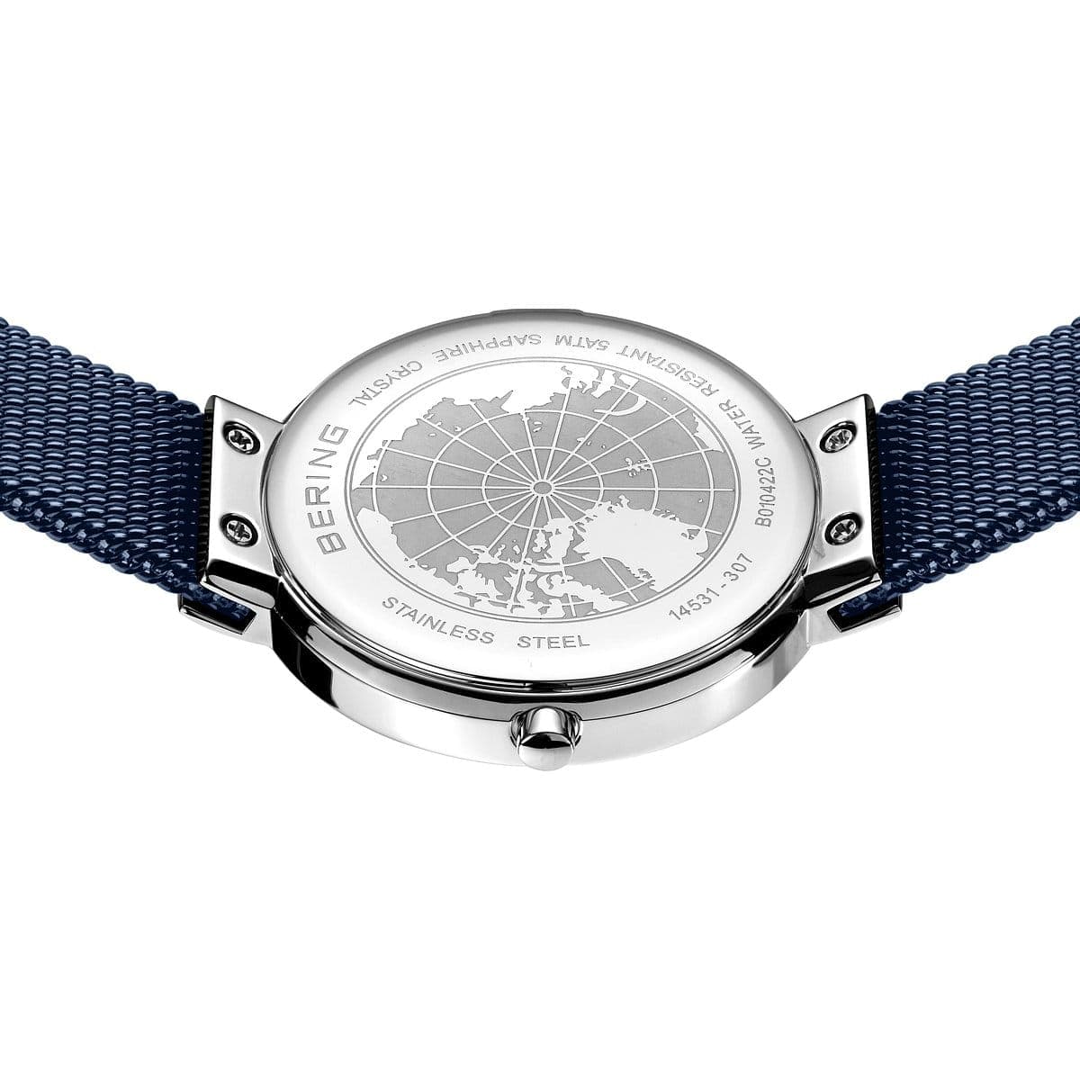 BERING Classic Polished/Brushed Silver 31mm Blue Sunray Dial Women's Watch 14531-307