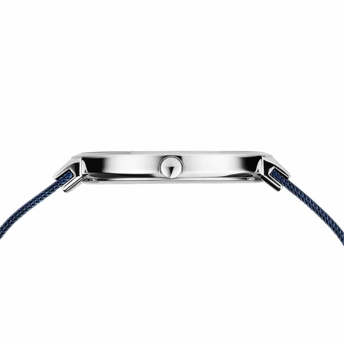 BERING Classic Polished Silver Blue 39mm Blue Sunray Dial Unisex Watch 14539-307