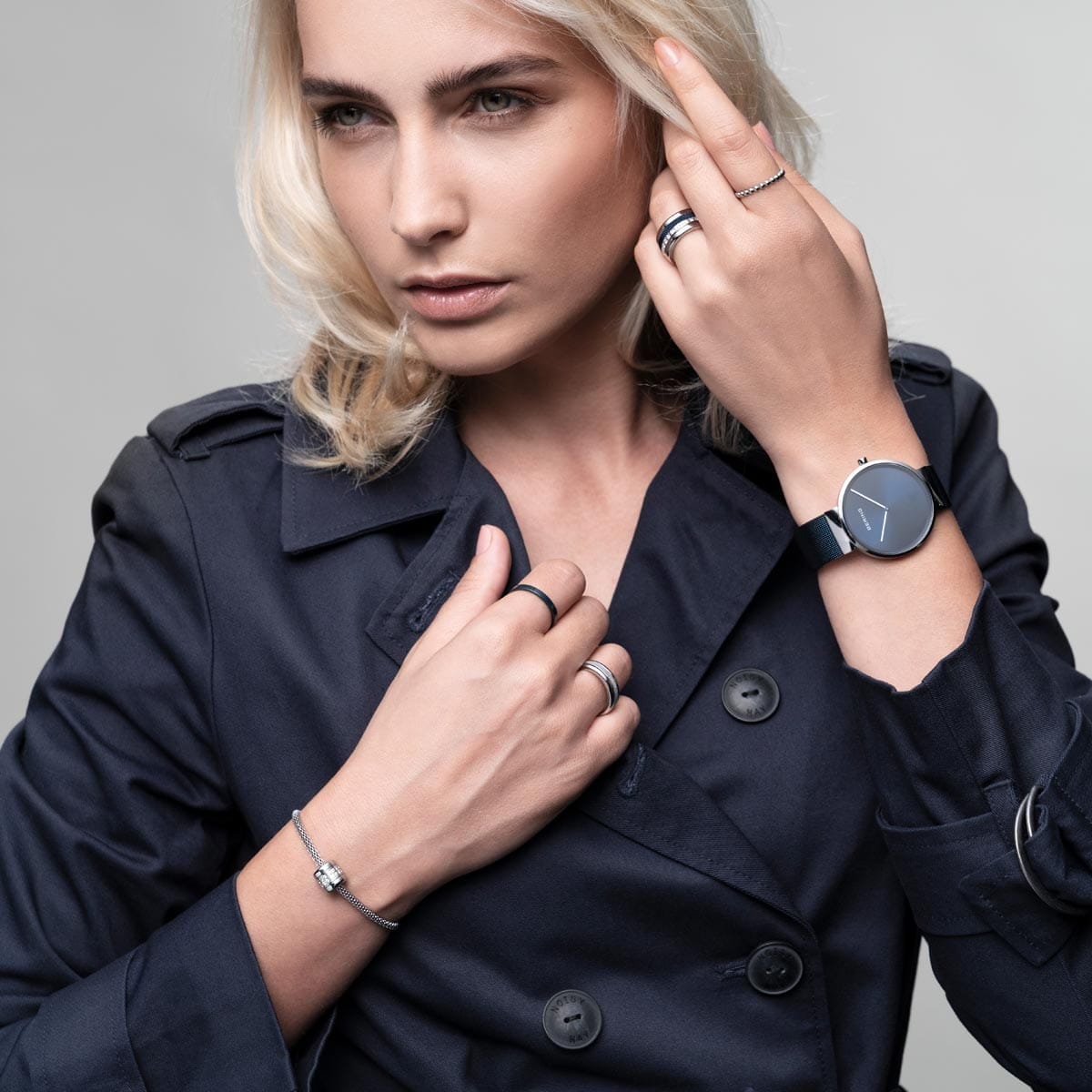 BERING Classic Polished Silver Blue 39mm Blue Sunray Dial Unisex Watch 14539-307