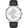 BERING Chronograph Date Leather Watch White 40mm White Dial Men's Watch 14940-404