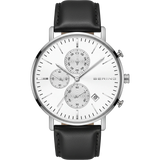 BERING Chronograph Date Leather Watch White 40mm White Dial Men's Watch 14940-404