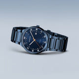 BERING Titanium Brushed Blue 40mm Blue Sunray Dial Men's Watch 15139-797