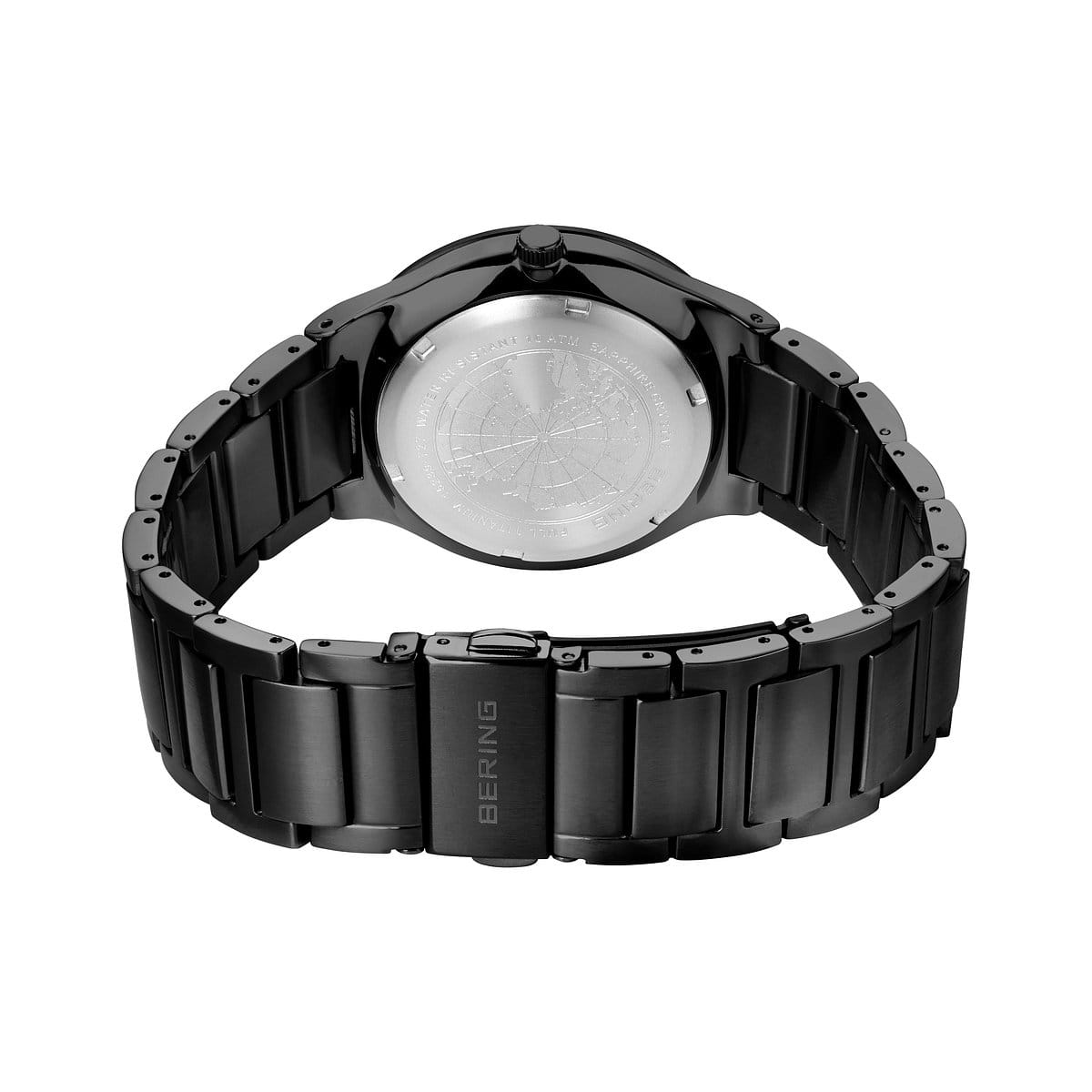 BERING Solar Brushed Black 39mm Blue Dial Men's Watch 15239-727