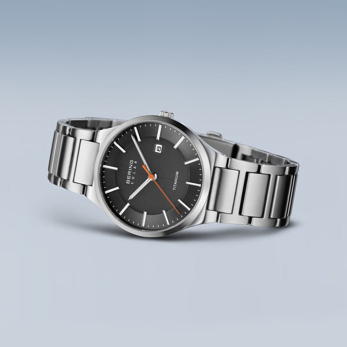 BERING Solar Brushed Silver 39mm Grey Dial Men's Watch 15239-779