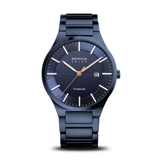 BERING Titanium Brushed Blue 39mm Blue Dial Men's Watch 15239-797