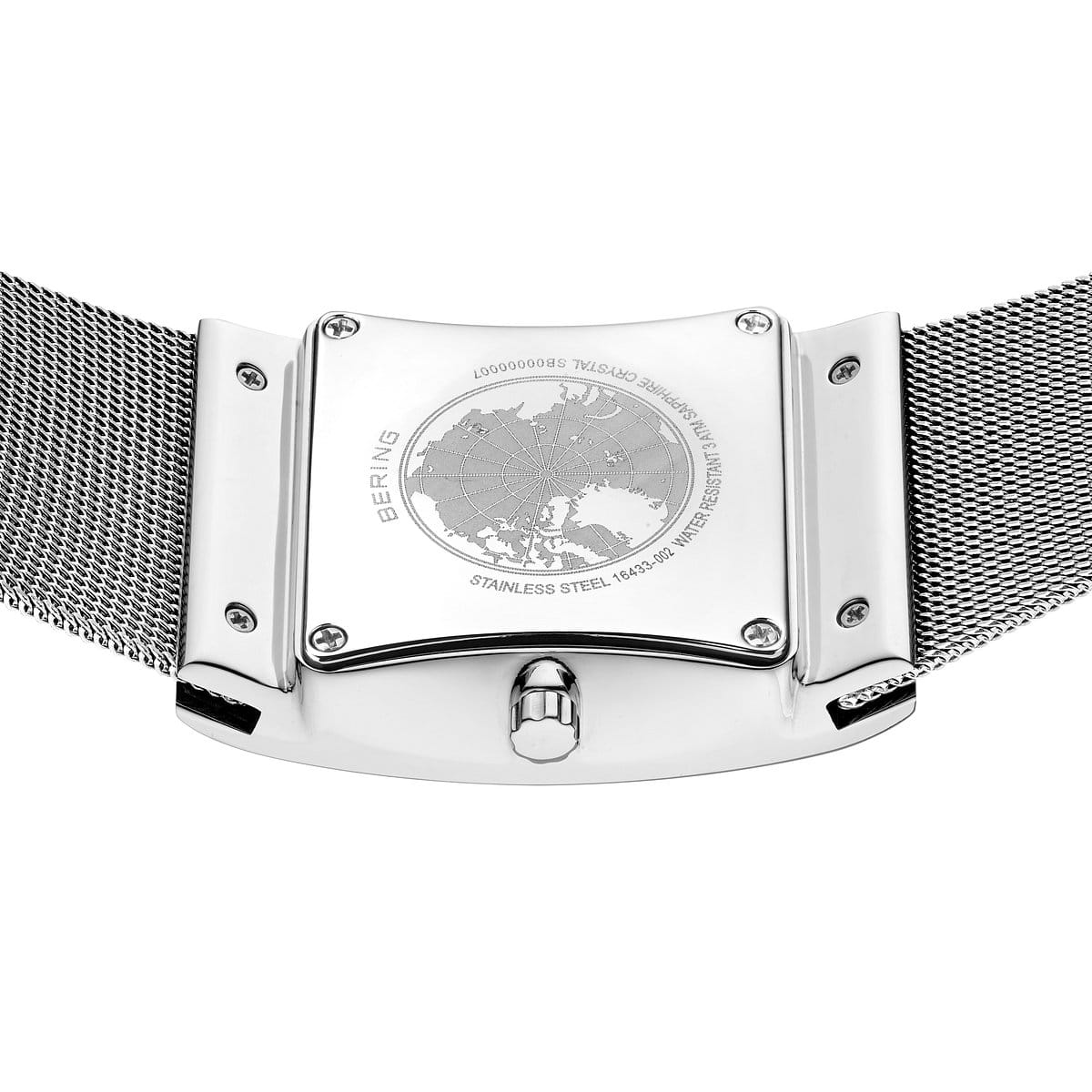 BERING Solar Polished Silver 33mm Black Dial Men's Watch 16433-002