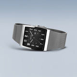 BERING Solar Polished Silver 33mm Black Dial Men's Watch 16433-002