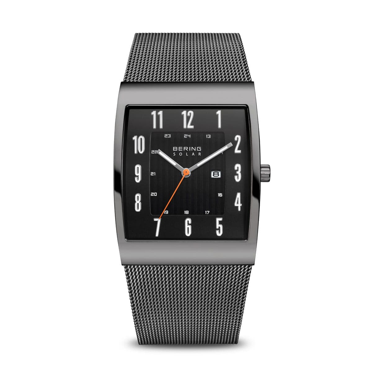 BERING Solar Polished Grey 33mm Black Dial Men's Watch 16433-377