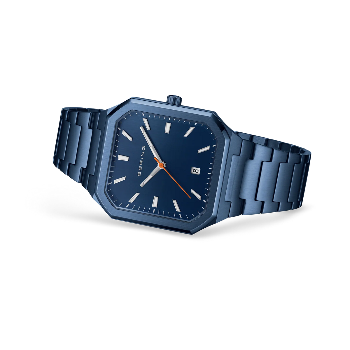 BERING Square Link Watch Blue 35mm Blue Dial Men's Watch 16537-797