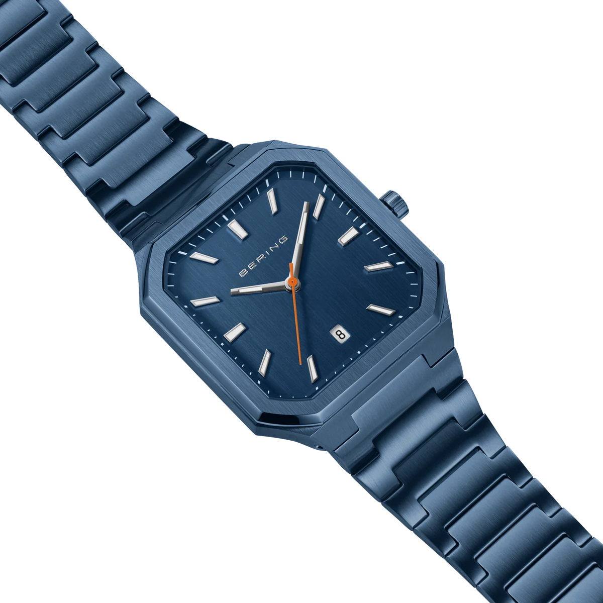 BERING Square Link Watch Blue 35mm Blue Dial Men's Watch 16537-797