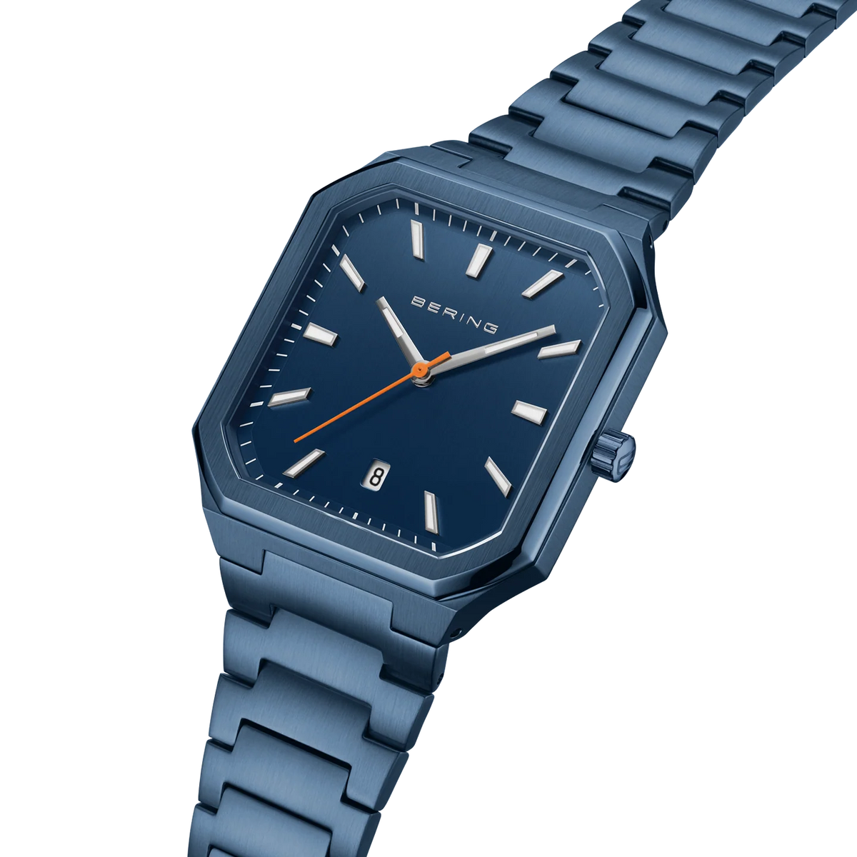 BERING Square Link Watch Blue 35mm Blue Dial Men's Watch 16537-797
