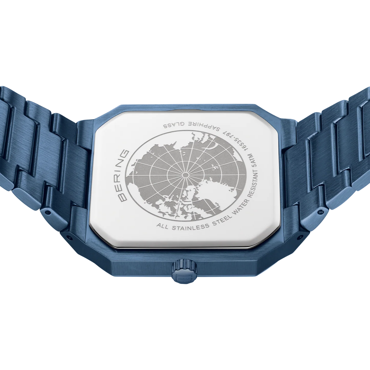 BERING Square Link Watch Blue 35mm Blue Dial Men's Watch 16537-797