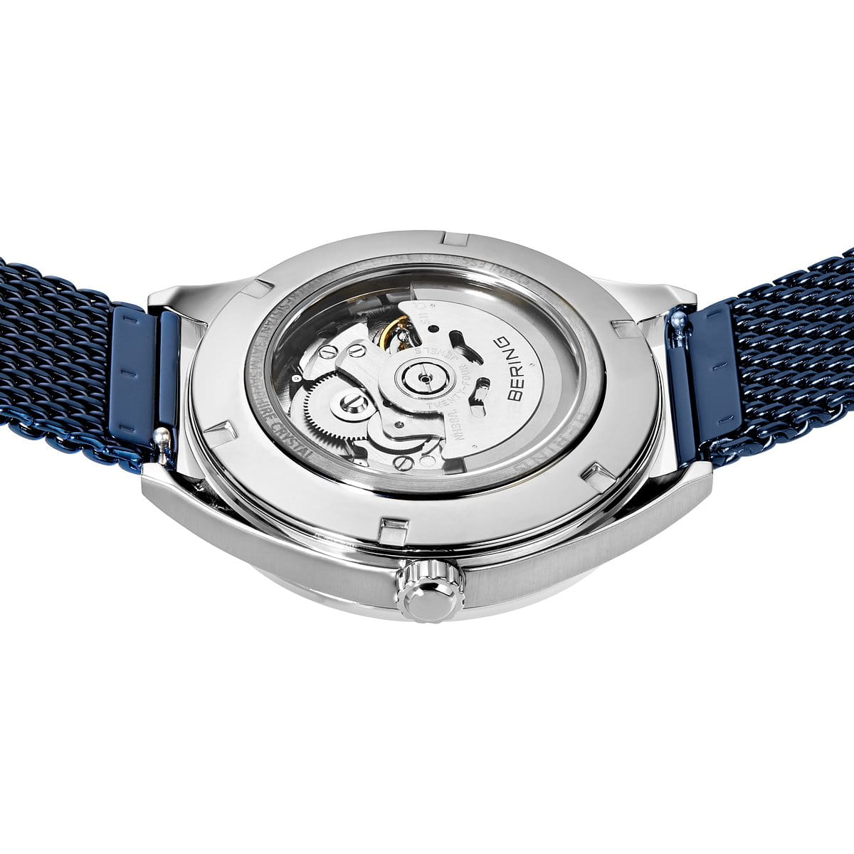 BERING Automatic Polished/Brushed Silver 43mm Blue Sunray Men's Watch 16743-307