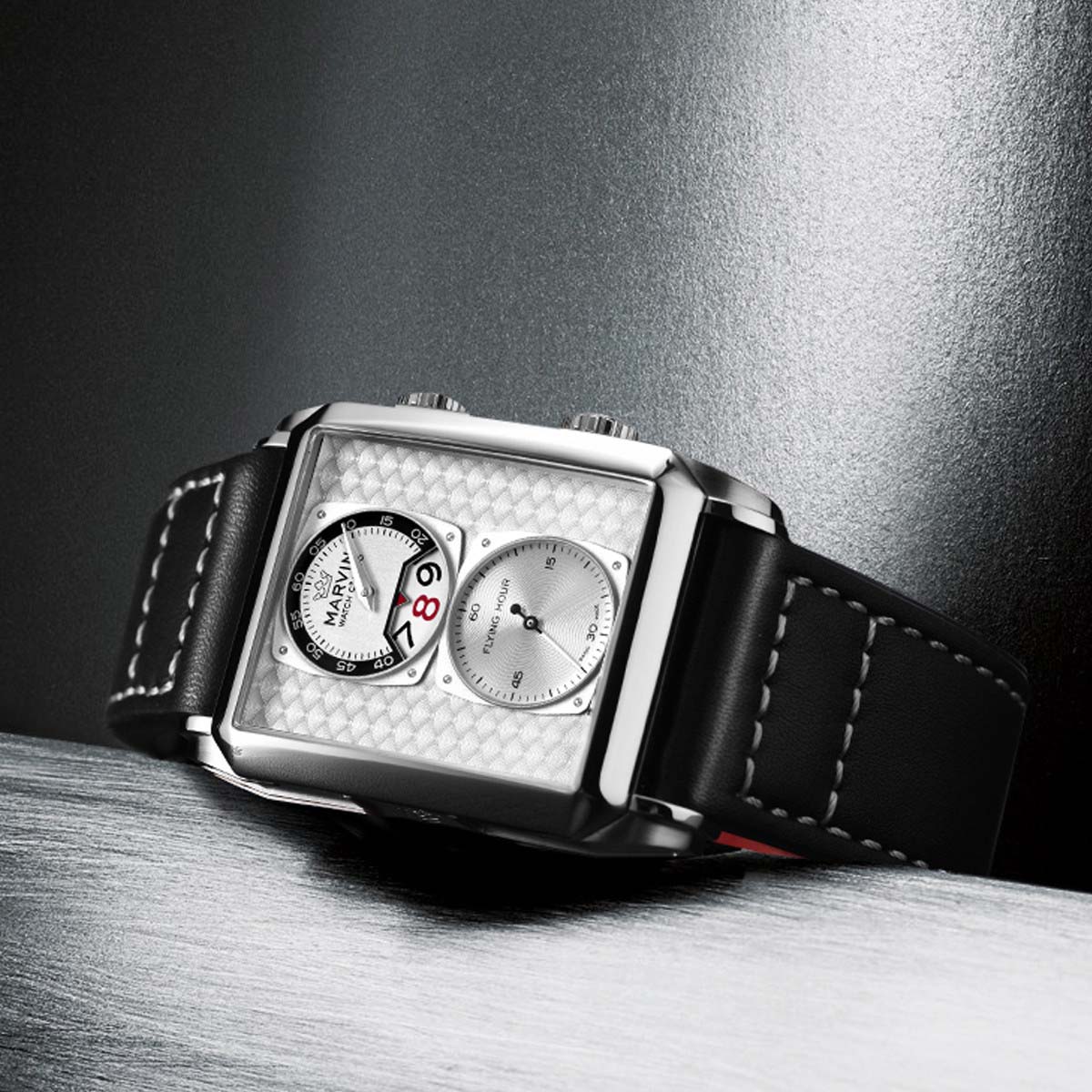 Marvin Malton Rectangular 50mm Rhodium Silver Dial Men's Watch M024.14.21.64