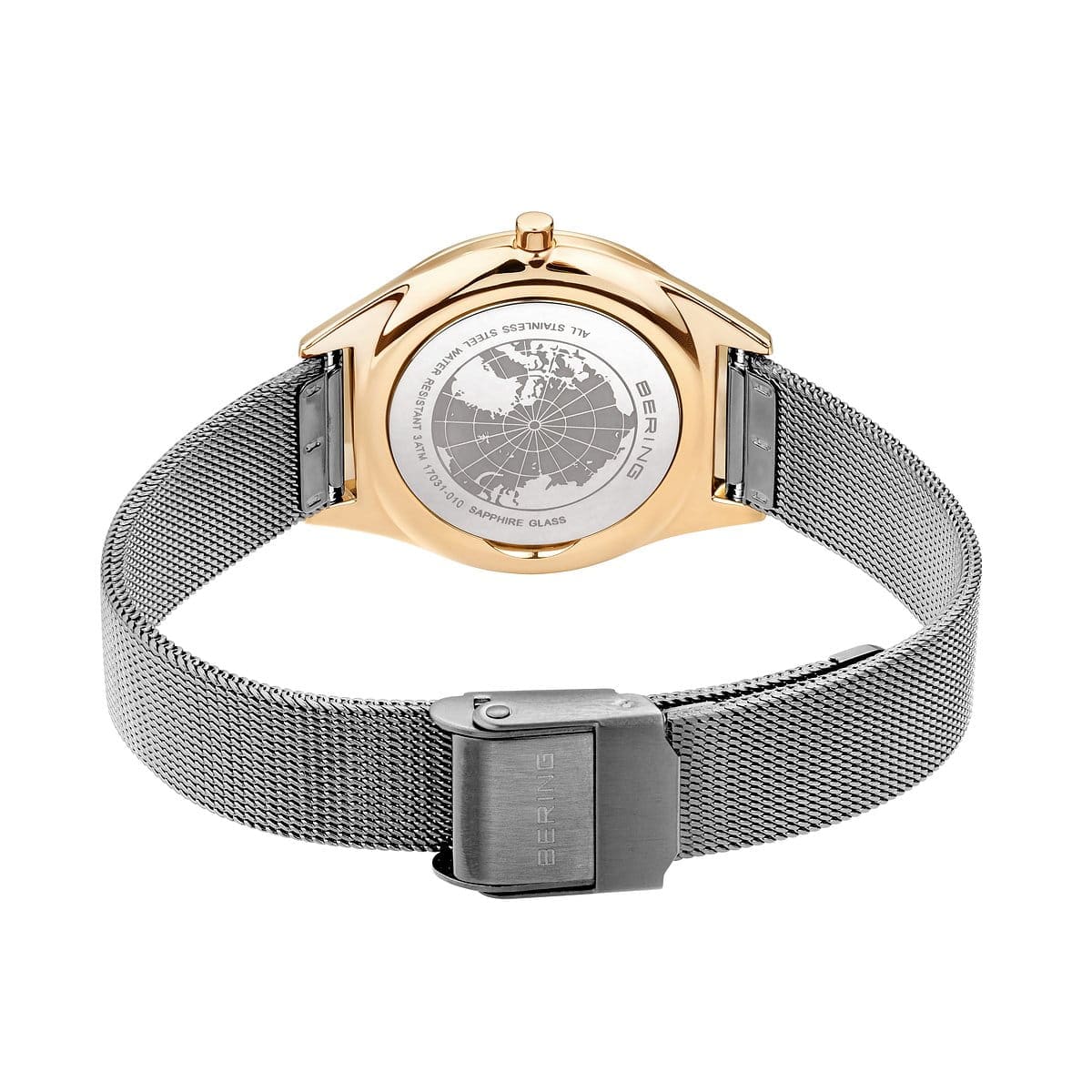 BERING Ultra Slim Polished Gold 31mm Silver Dial Women's Watch 17031-010