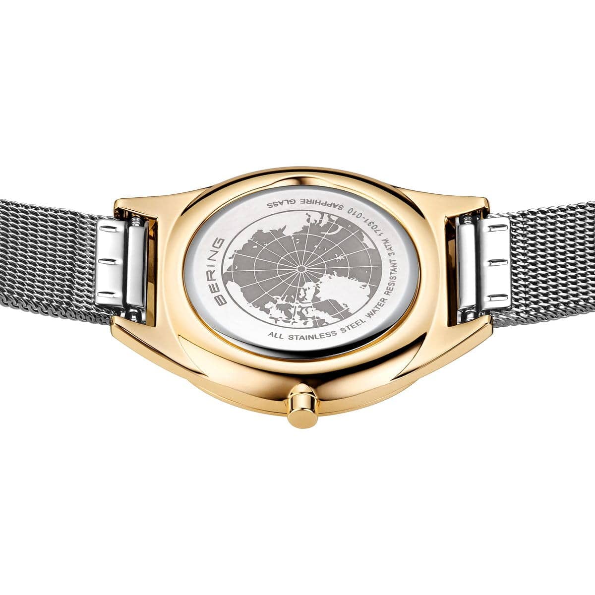 BERING Ultra Slim Polished Gold 31mm Silver Dial Women's Watch 17031-010