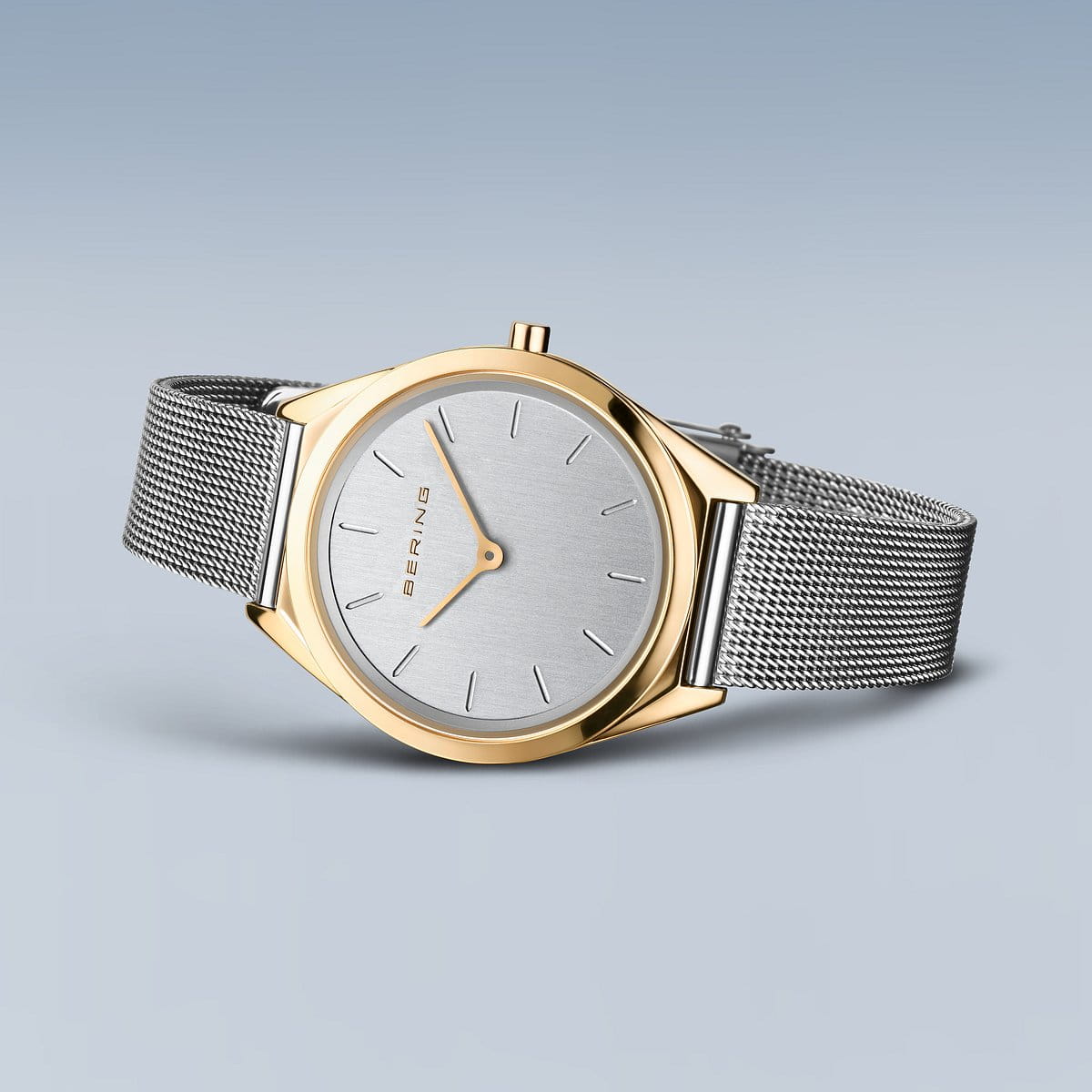 BERING Ultra Slim Polished Gold 31mm Silver Dial Women's Watch 17031-010