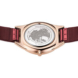 BERING Ultra Slim Polished Rose Gold 31mm Red Sunray Dial Women's Watch 17031-363