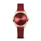 BERING Ultra Slim Polished Rose Gold 31mm Red Sunray Dial Women's Watch 17031-363