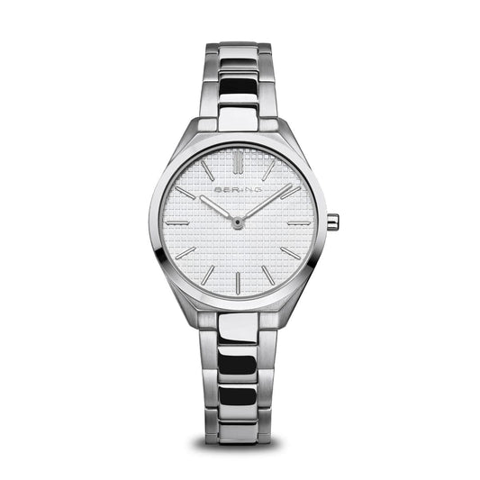 BERING Ultra Slim Polished/Brushed Silver 31mm Silver Sunray Dial Women's Watch 17231-700